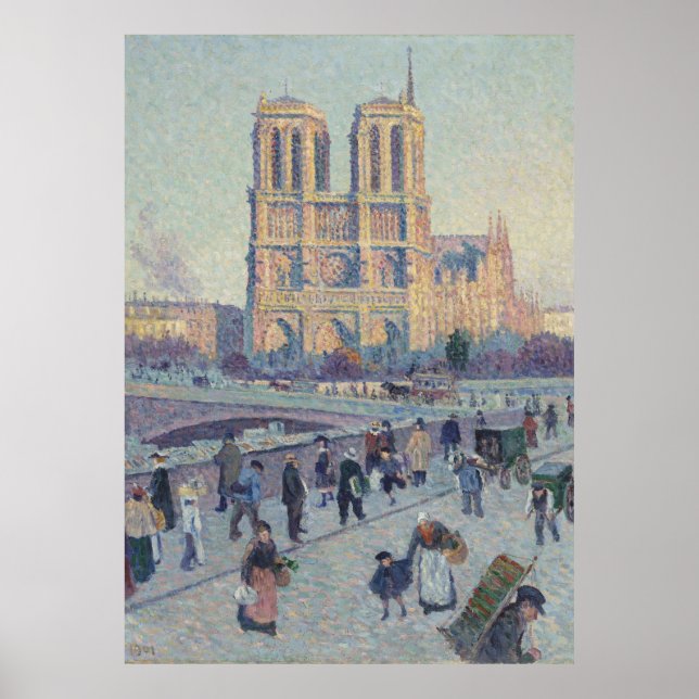 Notre Dame Cathedral Paris France Classic Painting Poster (Front)