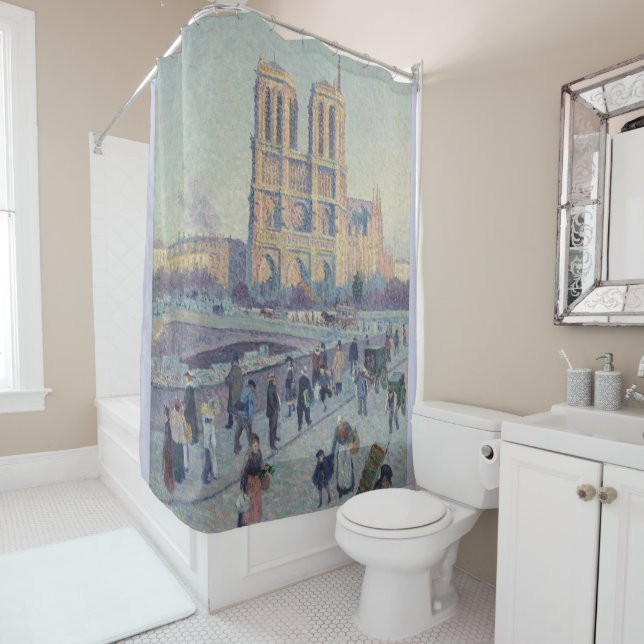 Notre Dame Cathedral Paris France Classic Painting Shower Curtain (In Situ)