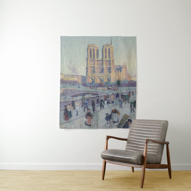 Notre Dame Cathedral Paris France Classic Painting Tapestry (In Situ)