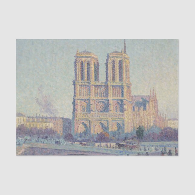 Notre Dame Cathedral Paris France Classic Painting Tissue Paper (Front)