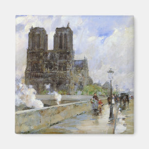 Notre Dame Cathedral (Paris, France) (Vintage Art) Magnet