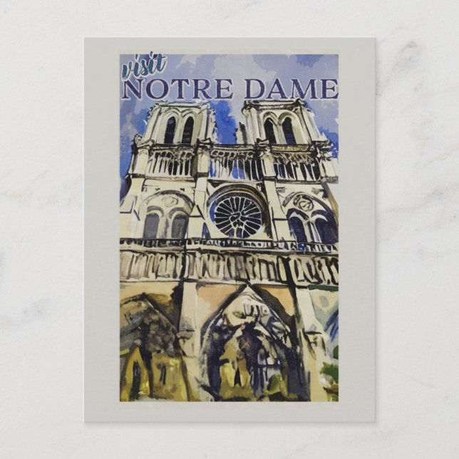 Notre Dame Cathedral Paris France Vintage Postcard (Front)