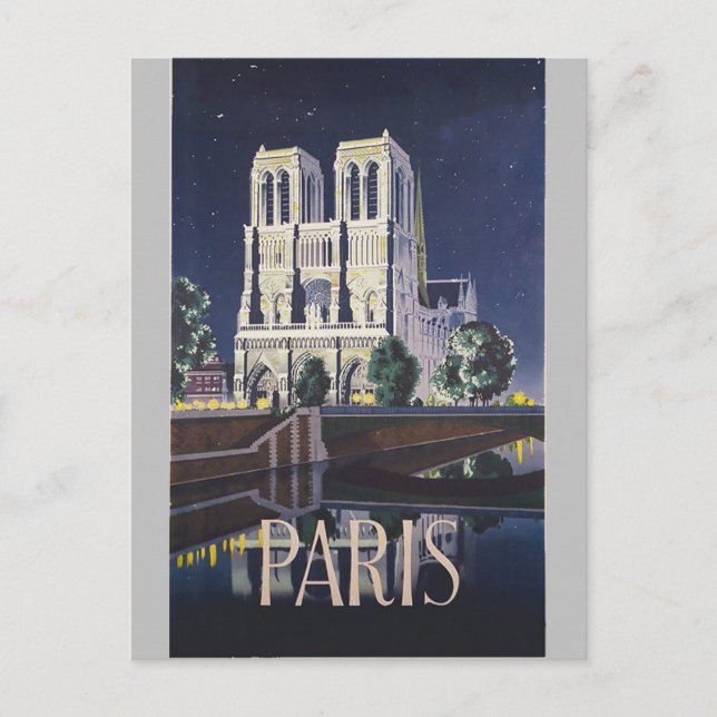 Notre Dame Cathedral Paris France Vintage Postcard (Front)