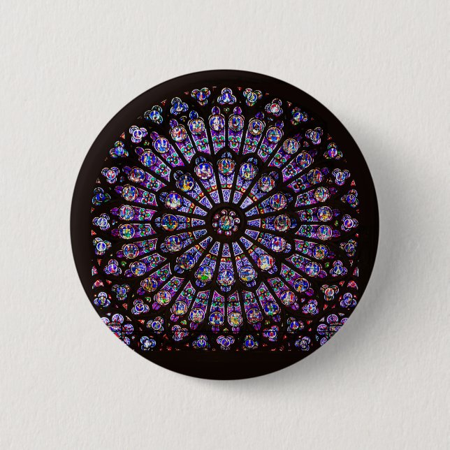 Notre Dame Cathedral Paris Rose Window 6 Cm Round Badge (Front)