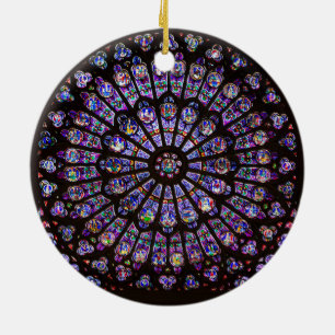 Notre Dame Cathedral Paris Rose Window Ceramic Tree Decoration