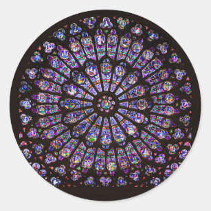 Notre Dame Cathedral Paris Rose Window Classic Round Sticker