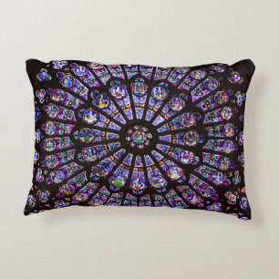 Notre Dame Cathedral Paris Rose Window Decorative Cushion