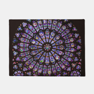 Notre Dame Cathedral Paris Rose Window Doormat