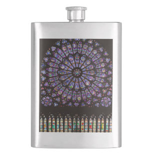 Notre Dame Cathedral Paris Rose Window Hip Flask
