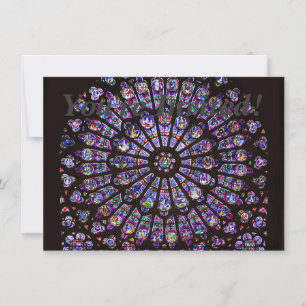 Notre Dame Cathedral Paris Rose Window Invitation