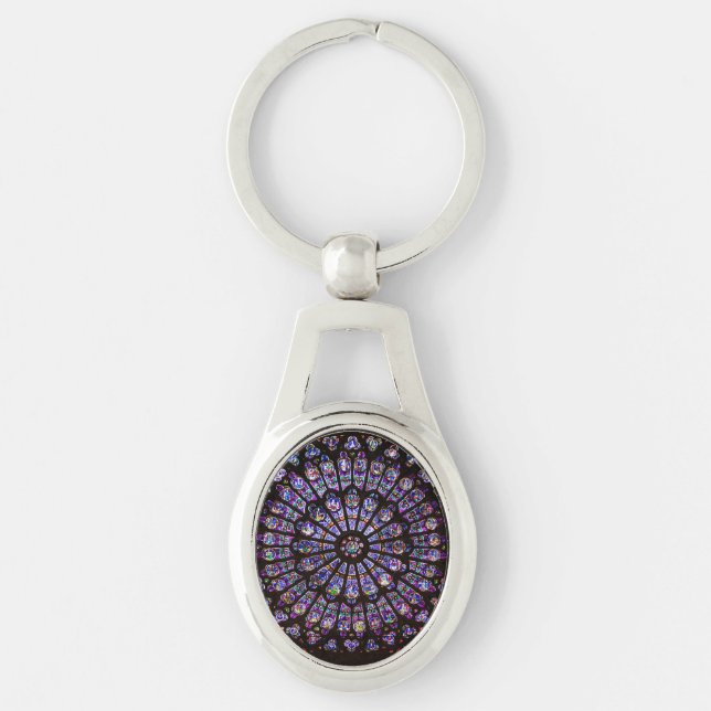 Notre Dame Cathedral Paris Rose Window Key Ring (Front)