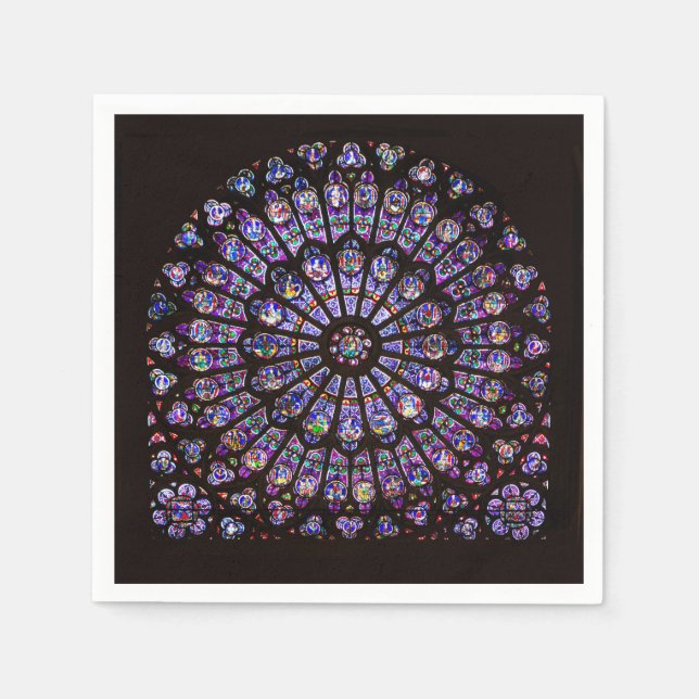Notre Dame Cathedral Paris Rose Window Napkin (Front)