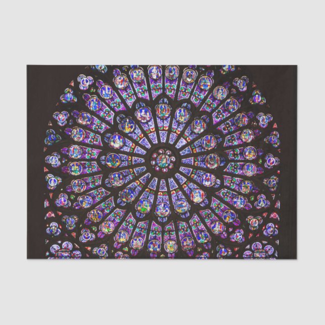 Notre Dame Cathedral Paris Rose Window Tissue Paper (Front)