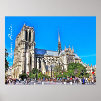 Notre Dame cathedral photo illustration. Poster