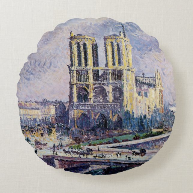 Notre Dame Cathedral Round Cushion (Front)