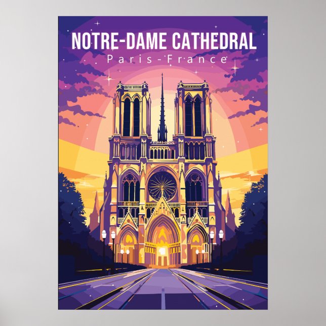 Notre-Dame Cathedral, travel art poster (Front)