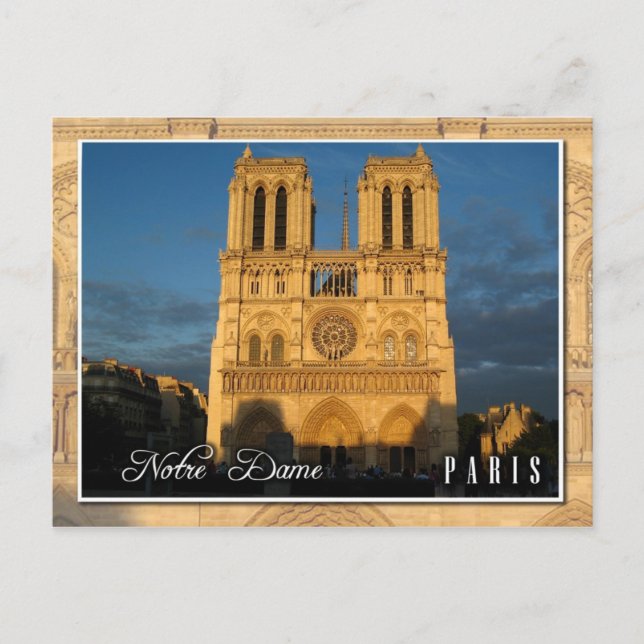 Notre Dame Cathedral (western facade), Paris Postcard (Front)