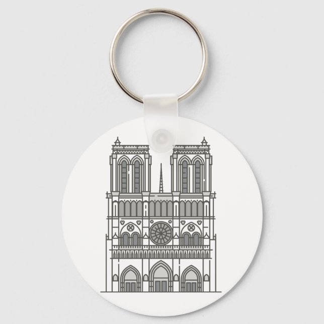 Notre Dame Cathedral World landmark Key Ring (Front)