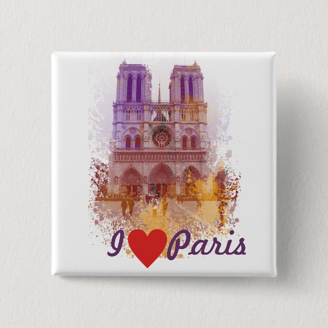 Notre Dame de Paris 15 Cm Square Badge (Front)