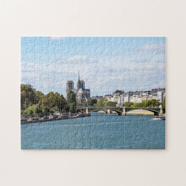 Notre Dame de Paris and Seine river - France Jigsaw Puzzle (Horizontal)