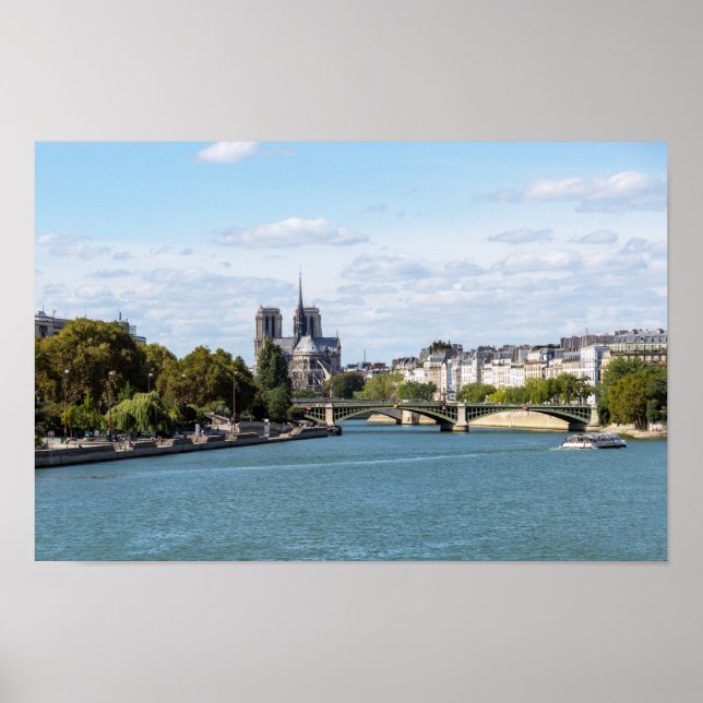 Notre Dame de Paris and Seine river - France Poster (Front)