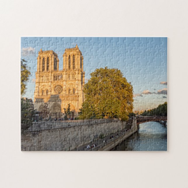 Notre Dame de Paris at Golden Hour - Paris, France Jigsaw Puzzle (Horizontal)