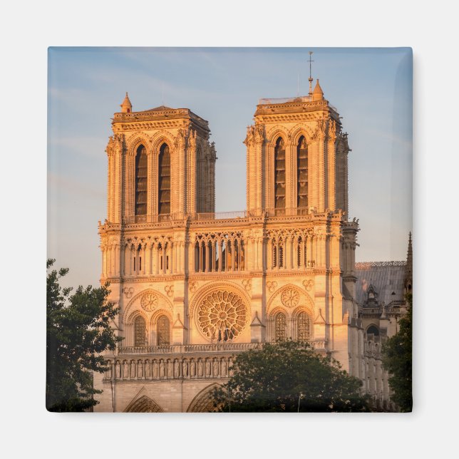 Notre Dame de Paris at Golden Hour - Paris, France Magnet (Front)