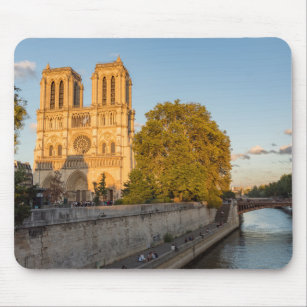 Notre Dame de Paris at Golden Hour - Paris, France Mouse Mat