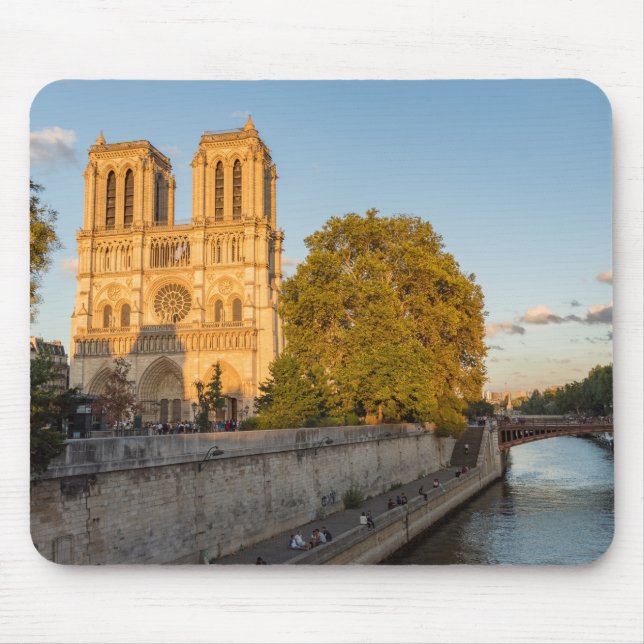 Notre Dame de Paris at Golden Hour - Paris, France Mouse Mat (Front)