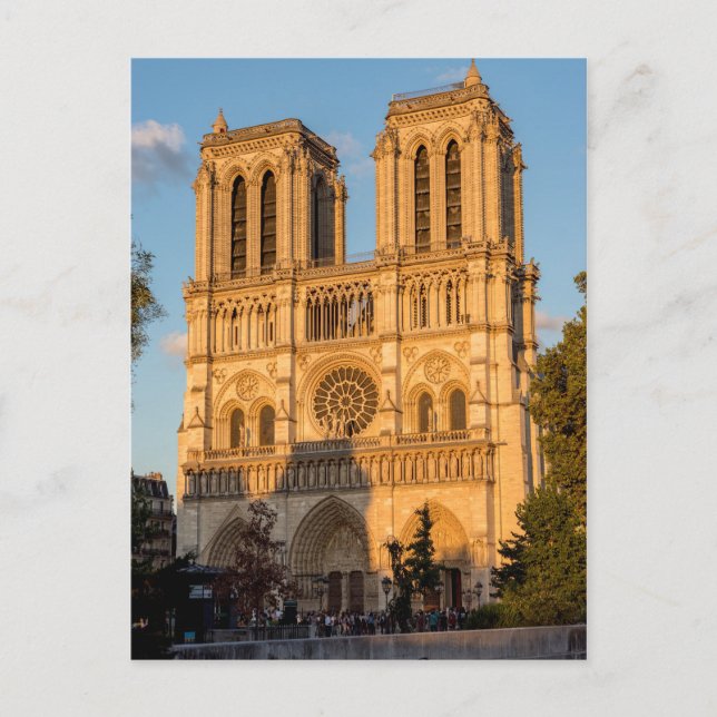 Notre Dame de Paris at Golden Hour - Paris, France Postcard (Front)