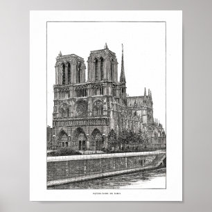 Notre Dame de Paris Cathedral  Poster