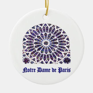 Notre Dame de Paris Cathedral stained glass T-Shir Ceramic Tree Decoration