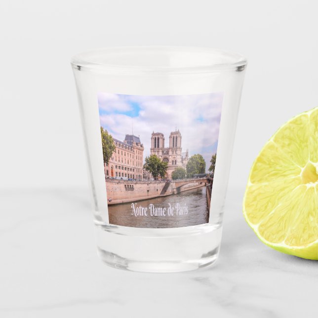 Notre Dame de Paris France Catholic cathedral Shot Glass (Front)