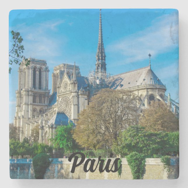 Notre Dame de Paris in France Stone Coaster (Front)