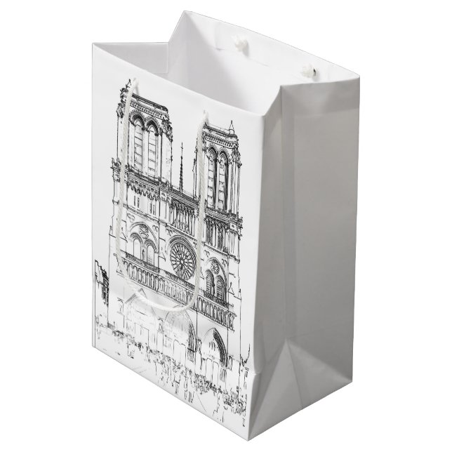 Notre Dame de Paris - Paris, France Medium Gift Bag (Front Angled)
