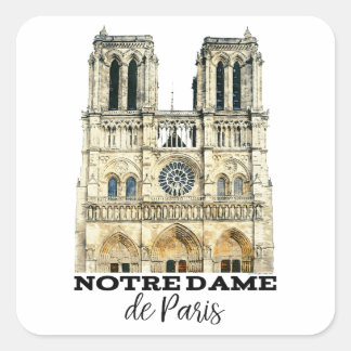 Notre-Dame de Paris Souvenir France Cathedral Square Sticker