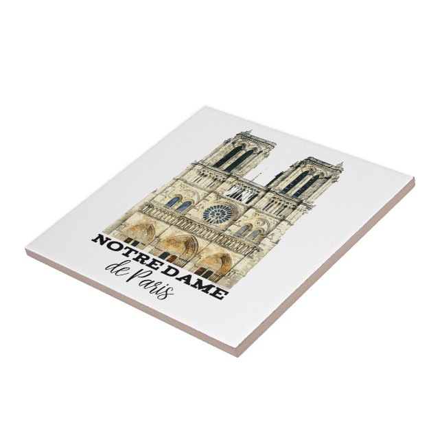 Notre-Dame de Paris Souvenir France Cathedral Tile (Side)