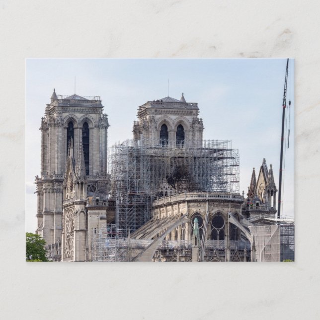 Notre Dame de Paris, the day after 2019 fire Postcard (Front)