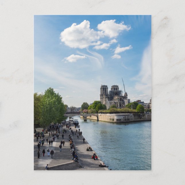 Notre Dame de Paris, the day after 2019 fire Postcard (Front)