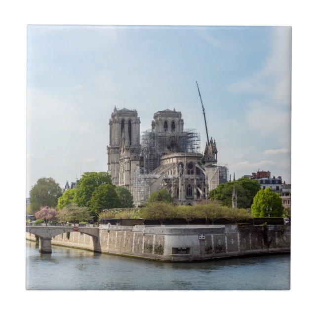 Notre Dame de Paris, the day after 2019 fire Tile (Front)