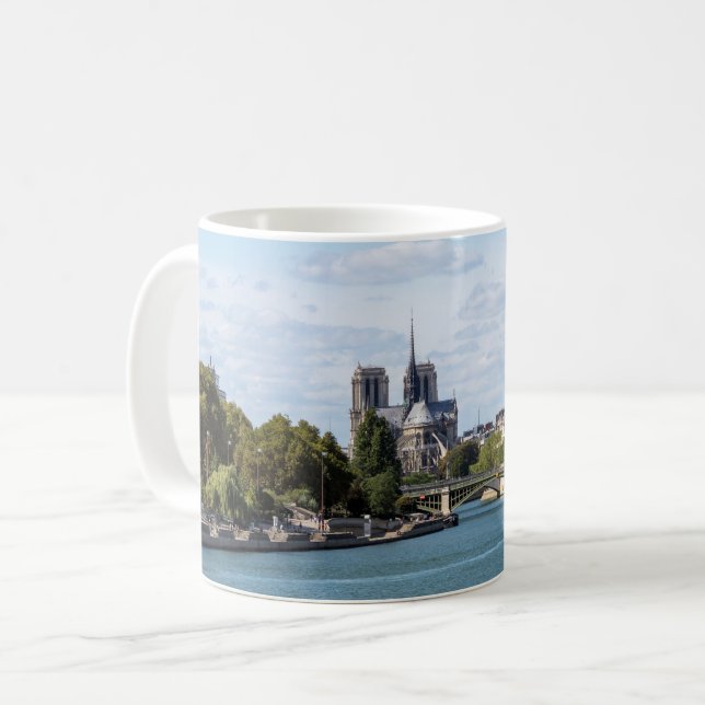 Notre Dame de Paris view from Pont d'Austerlitz Coffee Mug (Front Left)