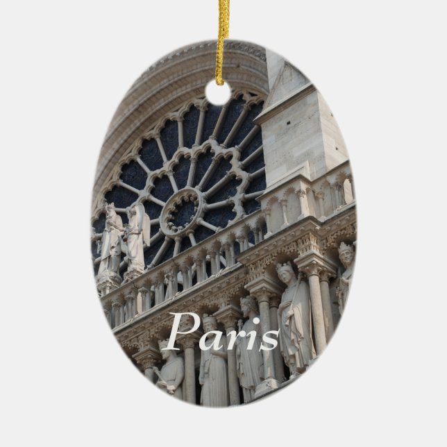 Notre Dame detail Ceramic Tree Decoration (Front)