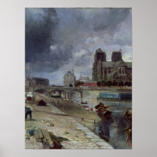 Notre-Dame from the Quai de la Tournelle, 1852 Poster