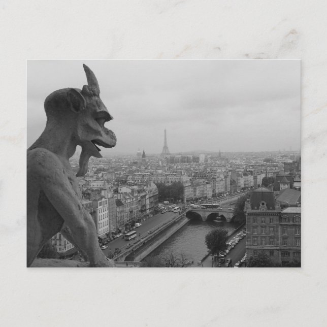 Notre Dame Gargoyle Postcard (Front)