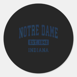 Notre Dame Indiana In Vintage Navy 90s Style Srts Classic Round Sticker