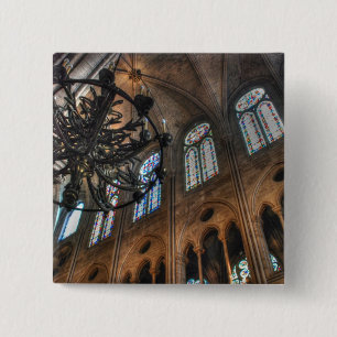 Notre Dame interior 15 Cm Square Badge