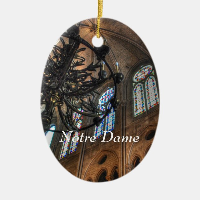 Notre Dame interior Ceramic Tree Decoration (Front)