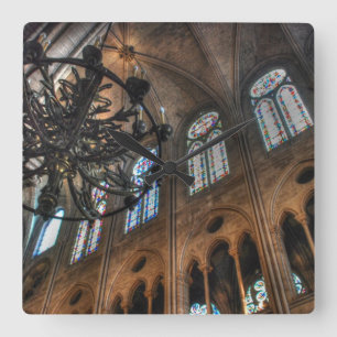 Notre Dame interior Square Wall Clock