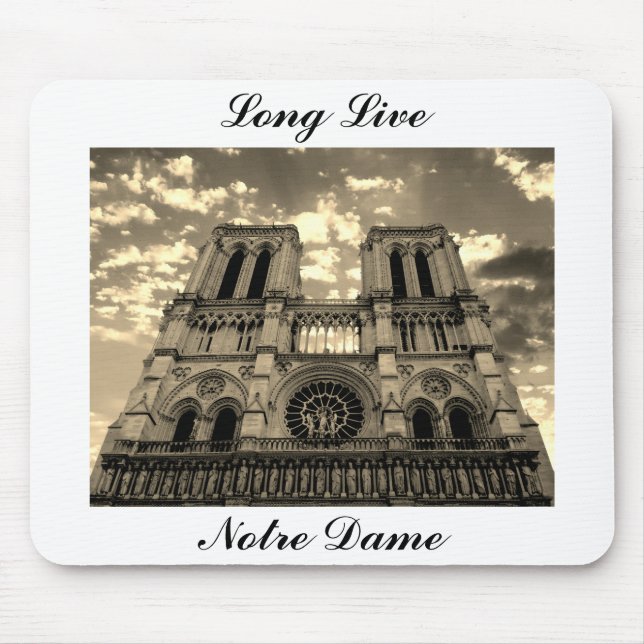 Notre Dame Paris France Cathedral Long Live Mouse Mat (Front)