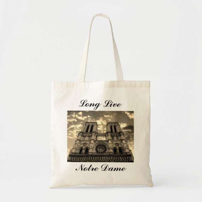 Notre Dame Paris France Cathedral Long Live Tote Bag (Front)